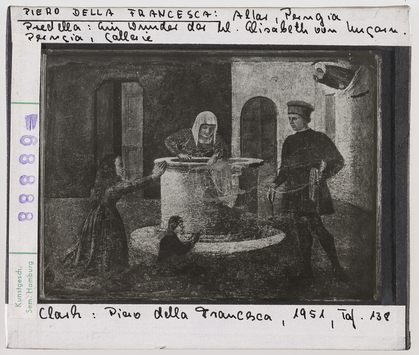 Vorschaubild Piero dei Franceschi (Piero della Francesca): Wunder der heiligen Elisabeth von Ungarn, Altar aus Perugia. Perugia, Pinatkothek 